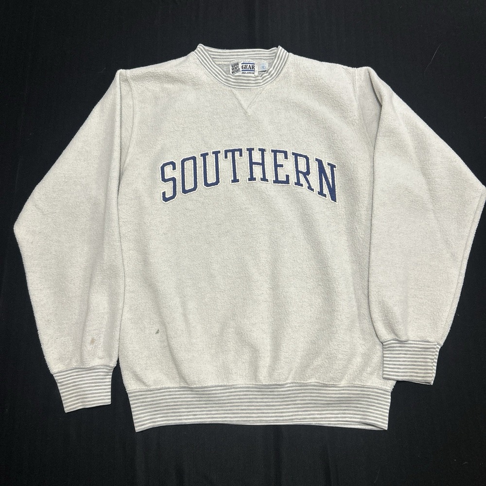 Vintage Southern University Crewneck Sweatshirt Adult Small Gray Spell Out 90s